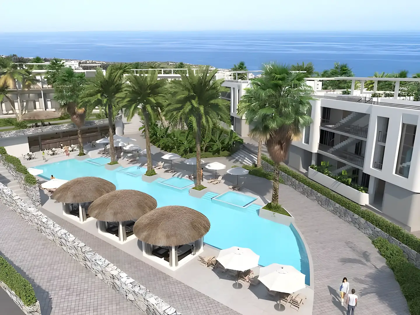 The Nest havuz ve şemsiyeler